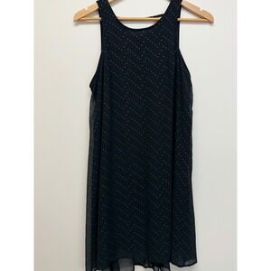 Lush Black Gold Shift Dress Short Size M